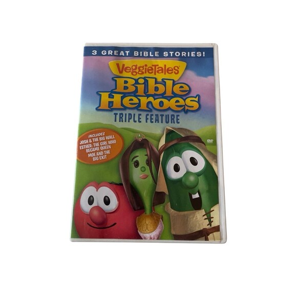 Veggie Tales Bible Heroes Triple Feature DVD Preowned Very Good - Picture 1 of 3